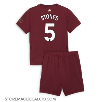 Manchester City John Stones #5 Maglia Gara Terza Repliche 2024-25 Bambino Maniche Corte